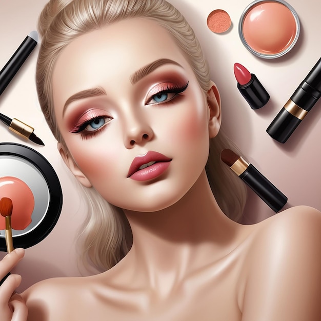 Makeup Realistic Composition and beuty products