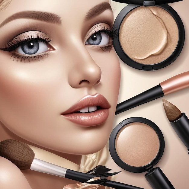 Makeup Realistic Composition and beuty products