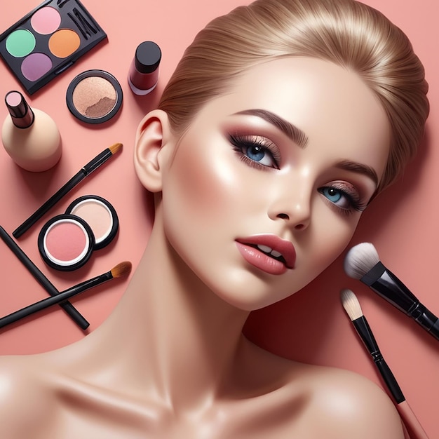 Makeup Realistic Composition and beuty products