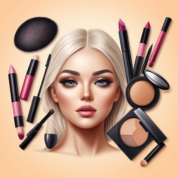 Makeup Realistic Composition and beuty products