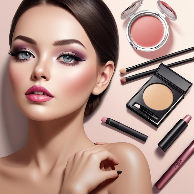 Makeup Realistic Composition and beuty products