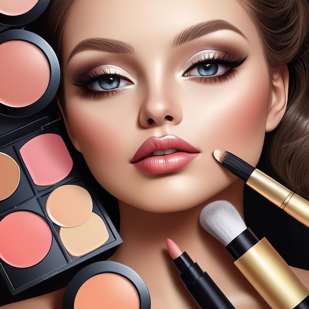 Makeup Realistic Composition and beuty products