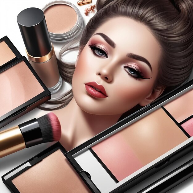 Makeup Realistic Composition and beuty products