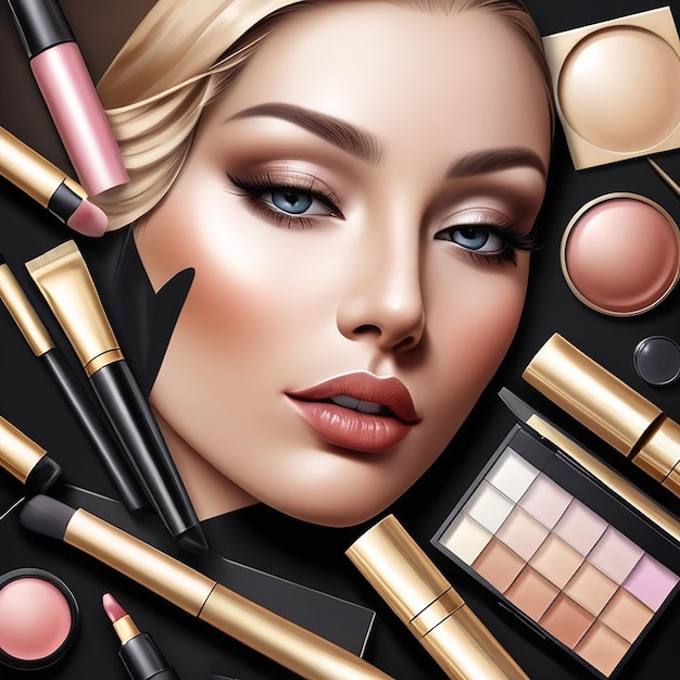 Makeup Realistic Composition and beuty products