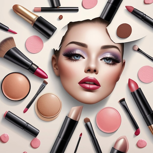 Makeup Realistic Composition and beuty products