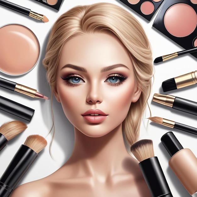 Makeup Realistic Composition and beuty products