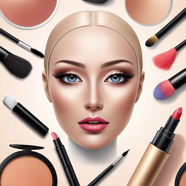 Makeup Realistic Composition and beuty products