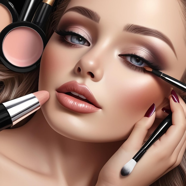 Makeup Realistic Composition and beuty products