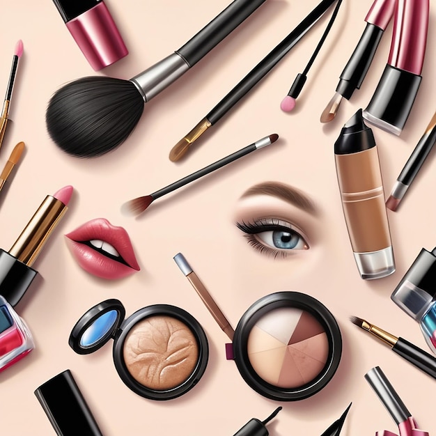 Makeup Realistic Composition and beuty products