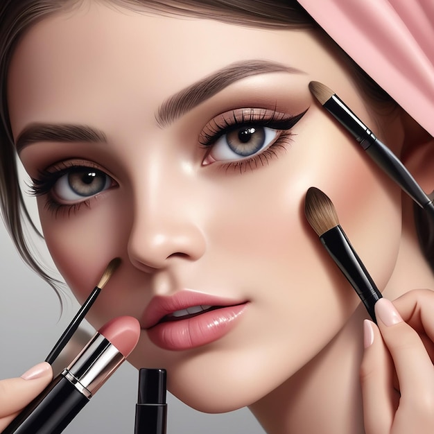 Makeup Realistic Composition and beuty products