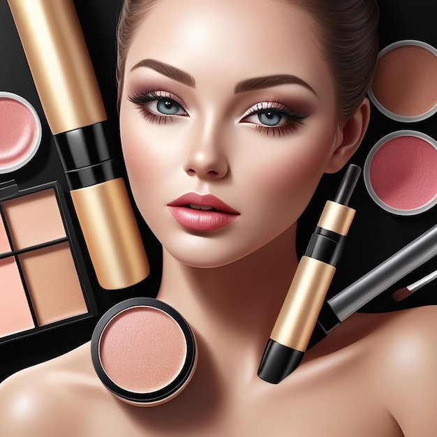 Makeup Realistic Composition and beuty products