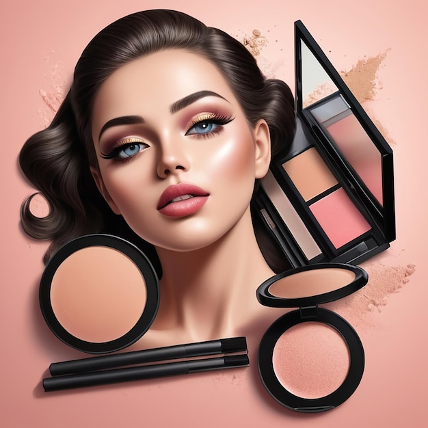 Makeup Realistic Composition and beuty products