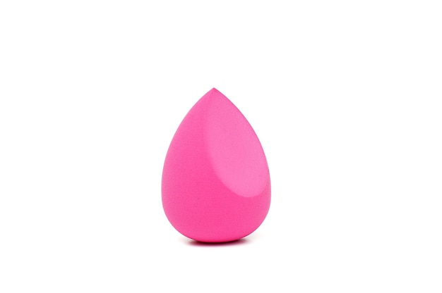 Makeup sponge pink on white background