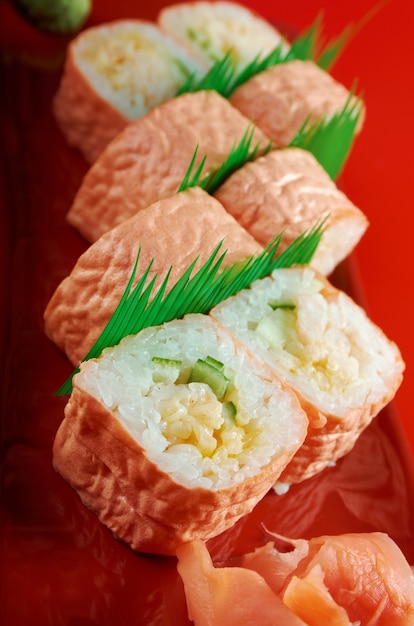 Maki Sushi - Roll made of Tuna, Salmon, Eel, Cream Cheese