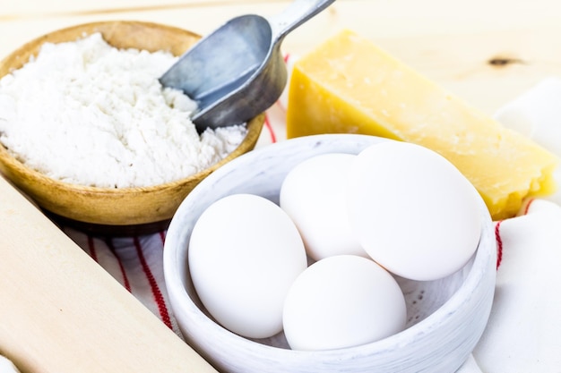 Making homemade pasta with organic ingredients