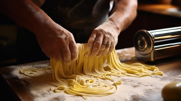 Photo making pasta