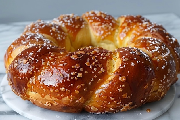 Making sweet homemade salted caramel babka