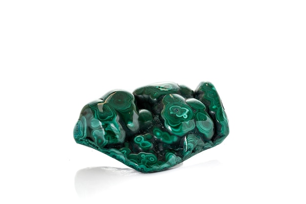 Malachite macro mineral stone on a white background