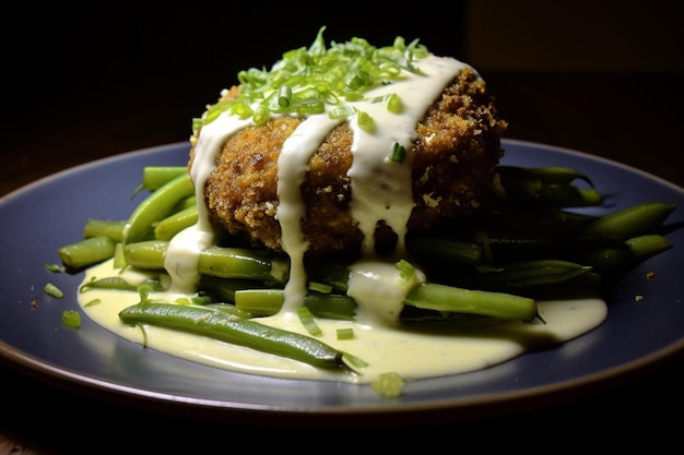 Malai Kofta with a side of green beans salad