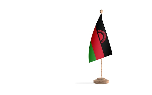 Malawi flagpole with white space background image