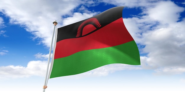 Malawi waving flag 3D illustration