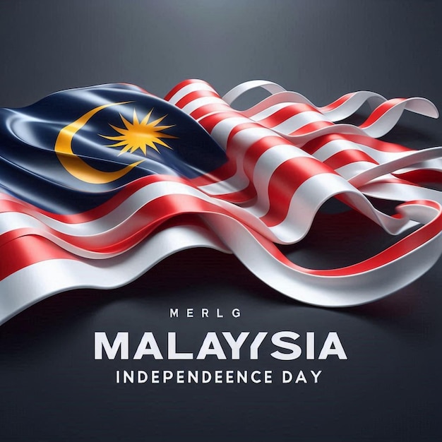 Photo malaysia independence day illustration with traditional social media design