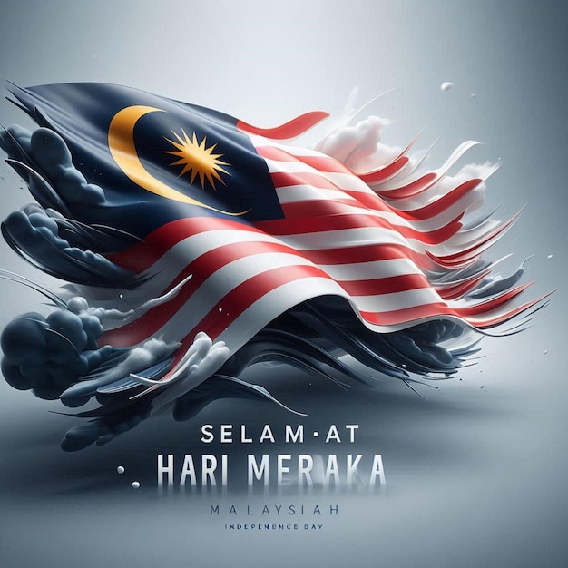 Photo malaysia independence day illustration with traditional social media design