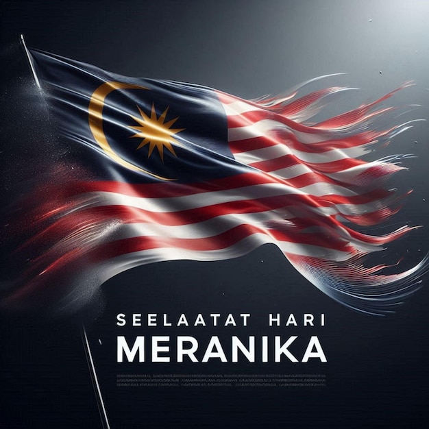 Photo malaysia independence day illustration with traditional social media design