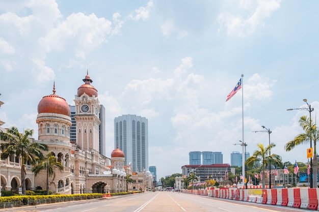 Malaysia, Kuala Lumpur - View of the Cityscape and Dataran Merdeka the historical place in the city.