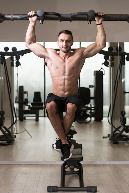 Male Athlete Doing Pull Ups