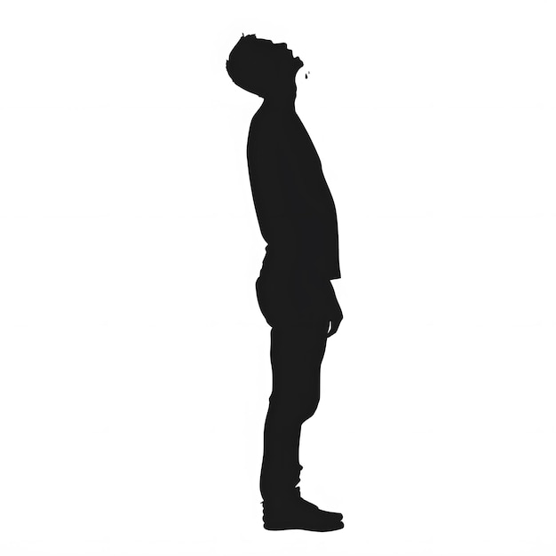 Photo male avatar vomiting silhouette style icon design isolated on white background minimalism