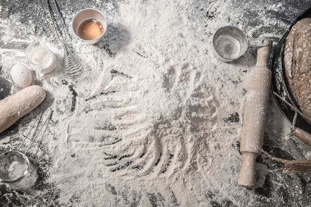 Male baker prepares bread