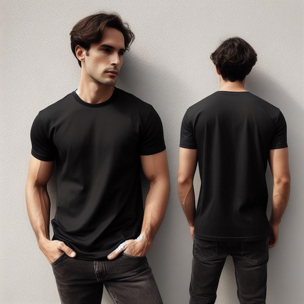 male black tshirt mockup black tshirt mockup for logo man in black tshirt mockup