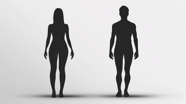 Photo male and female silhouettes for medical illustration generative ai