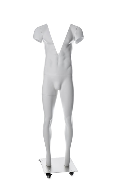 Male ghost mannequin with removable pieces isolated on white