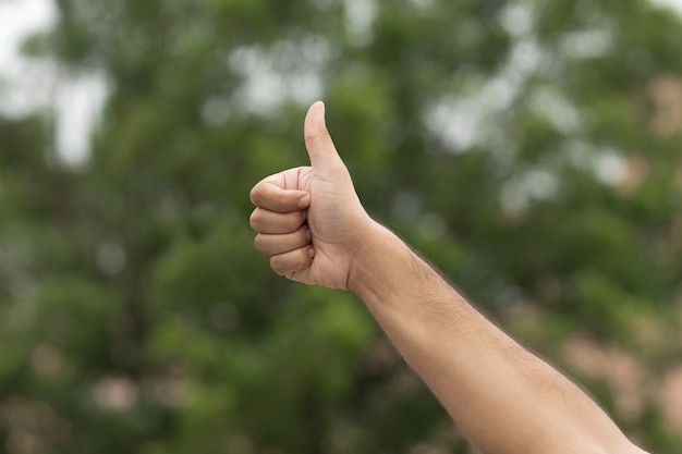 Male hand gesture like sign