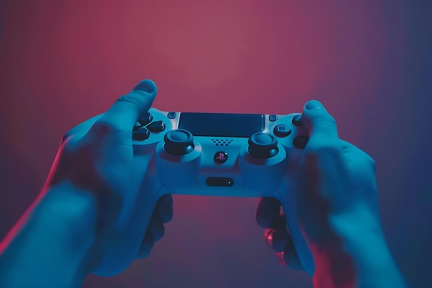 Male hands holding gamepad