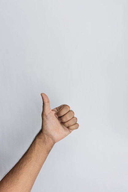 Male hands isolated on white