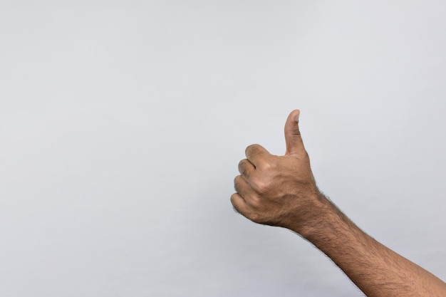 Male hands isolated on white