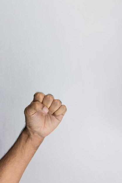 Male hands isolated on white