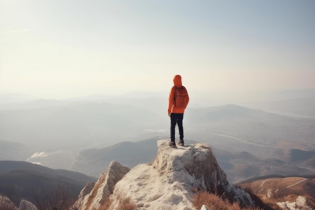 Male Hiker's Peak Experience