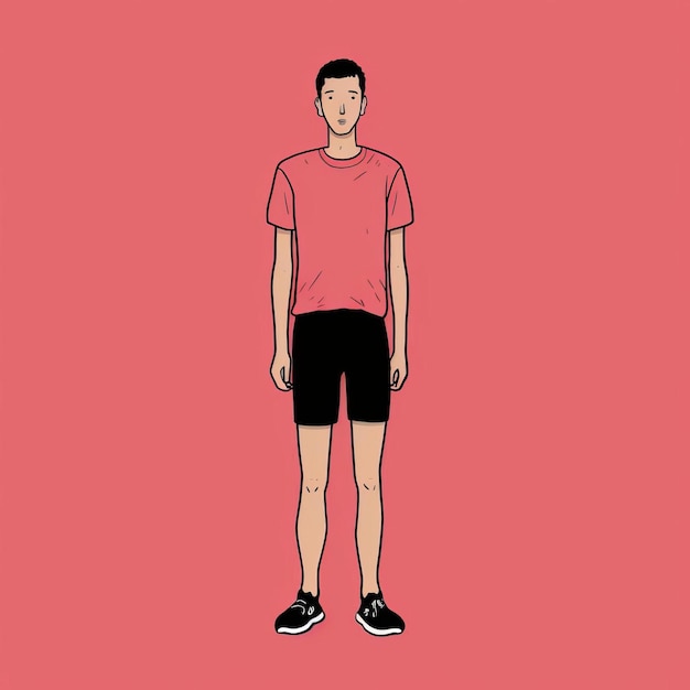 Photo male illustration in toning technique trashcore style by jean jullien