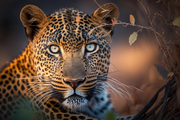 Male leopard or panther in jhalana forest reserve in Jaipur India up close and personal