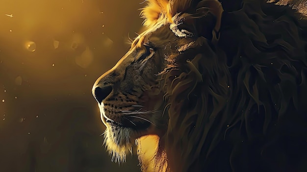 Male lion Generative AI