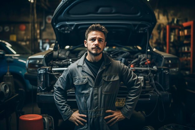 male mechanic in a car repair shop