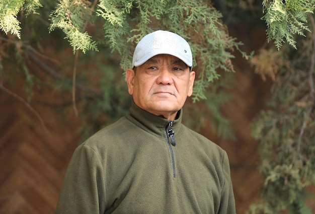 male portrait of an old Japanese