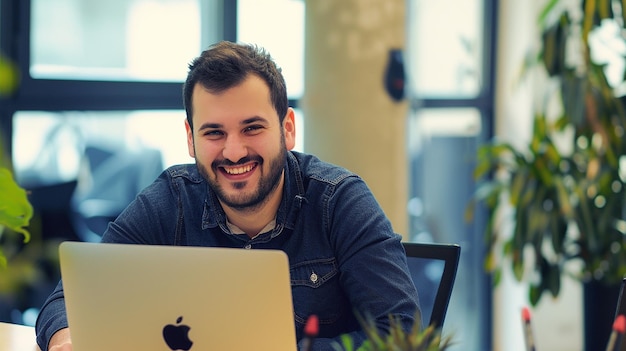 a male real estate agent at a bustling