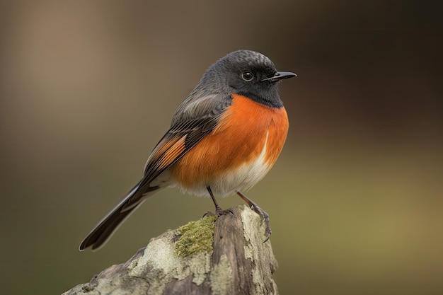 Male redstart showing its beautiful plumage to the camera created with generative ai