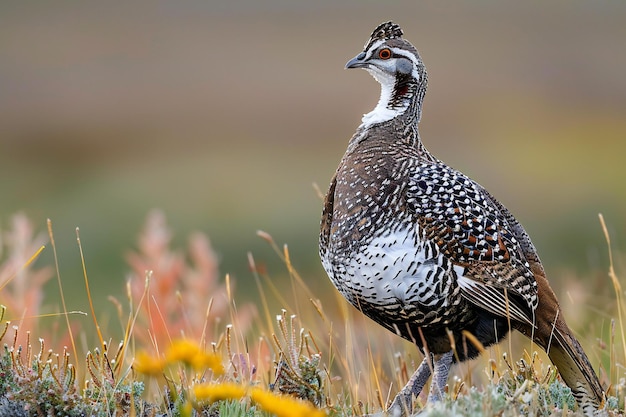 A male sage grouse standing in grassy habitat high quality high resolution