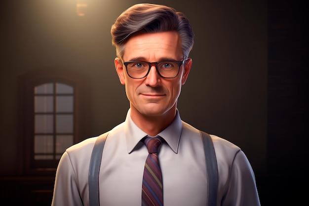 Male teacher in a suit Back to school Art AI Generated